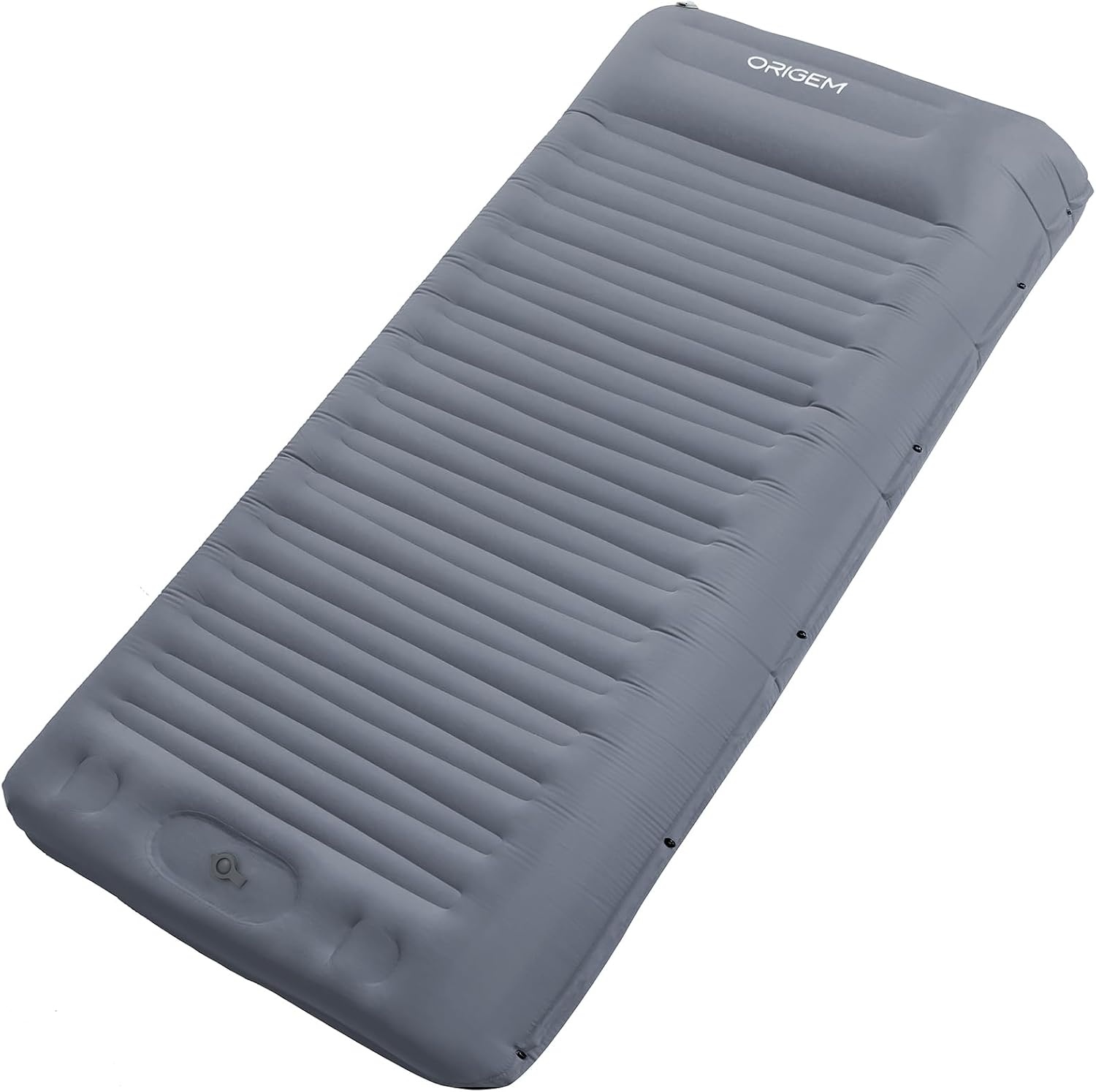 Oosterse mat campingmatras, 14 cm, ultralichte slaapmat, opblaasbare kleine verpakkingsgrootte, opblaasbaar voetluchtmatras buiten met voetpomp