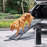 CO-Z Dog Ramp for Car, 170 cm Folding Pet Ramp for Large Dogs up to 90 kg with Non-Slip Rug Surface, Portable Dog Pet Stairs for Car SUV Truck Bed Sofa, Indoor and Outdoor Use - Maat 170 x 44 cm