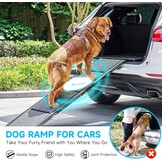 CO-Z Dog Ramp for Car, 170 cm Folding Pet Ramp for Large Dogs up to 90 kg with Non-Slip Rug Surface, Portable Dog Pet Stairs for Car SUV Truck Bed Sofa, Indoor and Outdoor Use - Maat 170 x 44 cm