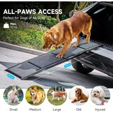 CO-Z Dog Ramp for Car, 170 cm Folding Pet Ramp for Large Dogs up to 90 kg with Non-Slip Rug Surface, Portable Dog Pet Stairs for Car SUV Truck Bed Sofa, Indoor and Outdoor Use - Maat 170 x 44 cm