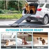 CO-Z Dog Ramp for Car, 170 cm Folding Pet Ramp for Large Dogs up to 90 kg with Non-Slip Rug Surface, Portable Dog Pet Stairs for Car SUV Truck Bed Sofa, Indoor and Outdoor Use - Maat 170 x 44 cm