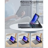 Hoesje voor Samsung Galaxy Tab A9+ Plus Generatie 11 Inch (2023) met Oplaadbaar Draadloos Bluetooth Duits Karakter Toetsenbord (QWERTZ) en Muis, Slot Case Magnetische Toetsenbord Case Zwart