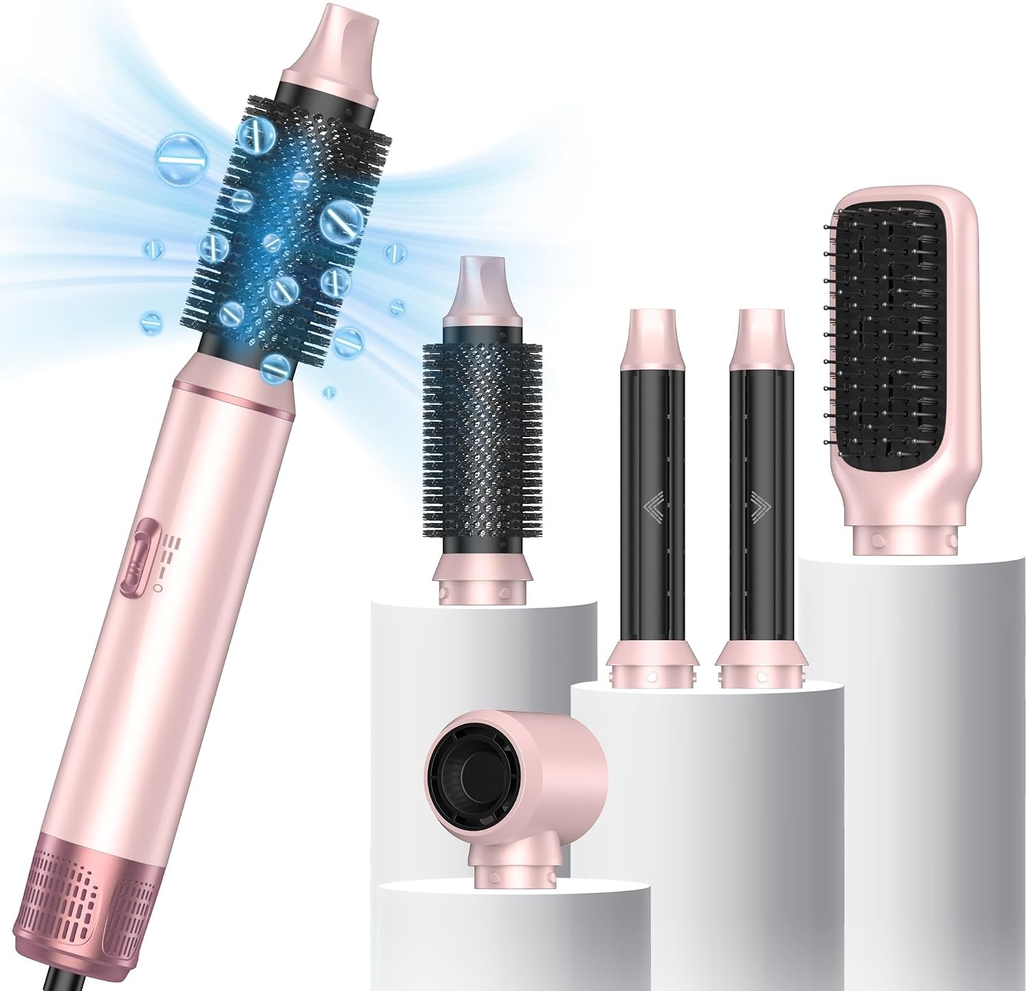 Roze Ronde Heteluchtborstel voor Haarstyling - 57% Korting