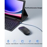 Hoesje voor Samsung Galaxy Tab A9+ Plus Generatie 11 Inch (2023) met Oplaadbaar Draadloos Bluetooth Duits Karakter Toetsenbord (QWERTZ) en Muis, Slot Case Magnetische Toetsenbord Case Zwart