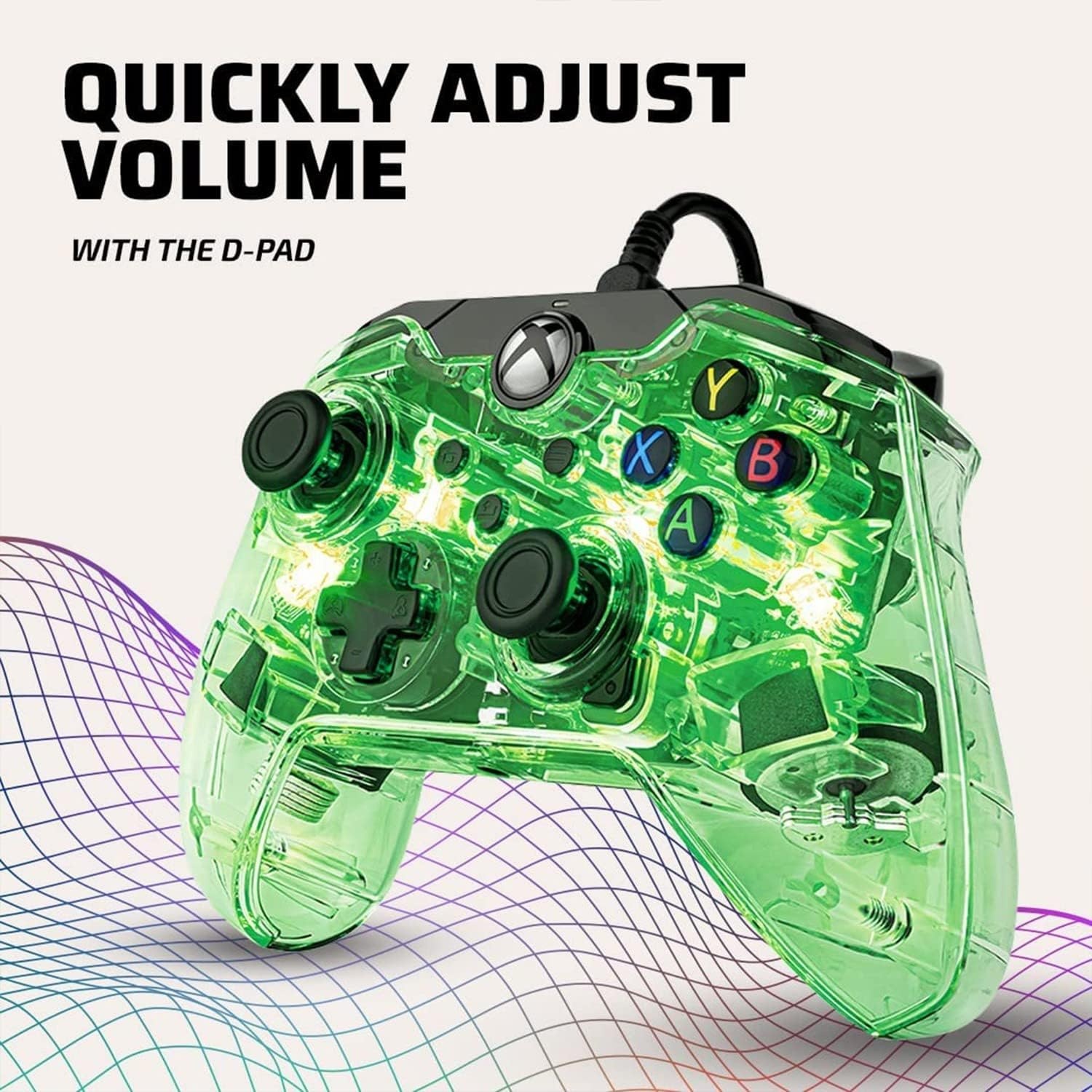 PDP Afterglow LED-gamecontroller met kabel - RGB Hue-kleurverlichting - USB-aansluiting - Audiobediening - Gamepad met dubbele vibratie - Xbox Series X|S, Xbox One, pc