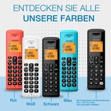 ALCATEL E260 Solo Rode draadloze telefoon. Blokkeert ongewenste oproepen, handsfree-functie.