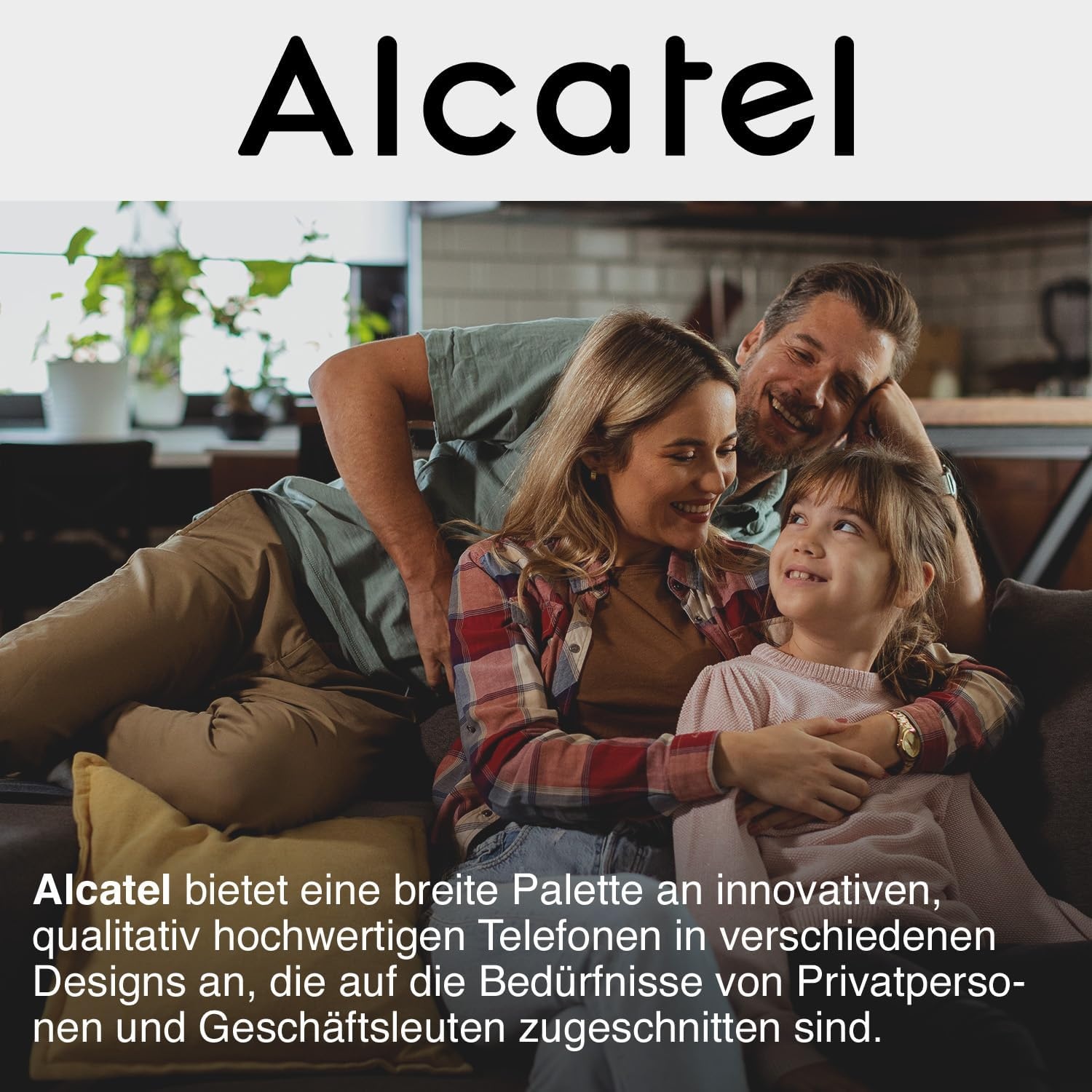 ALCATEL E260 Solo Rode draadloze telefoon. Blokkeert ongewenste oproepen, handsfree-functie.