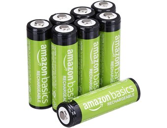 Amazon Basics 8 stuks oplaadbare AA NiMH-batterijen, 2000 mAh, 1000x op te laden, voorgeladen - Maat 8 stuks