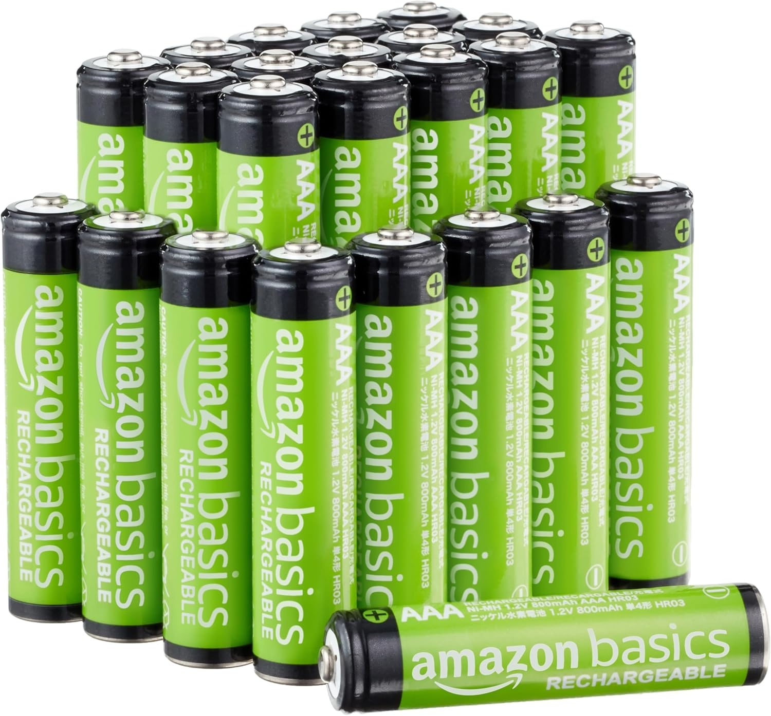 Amazon Basics 8 stuks oplaadbare AA NiMH-batterijen, 2000 mAh, 1000x op te laden, voorgeladen - Maat 8 stuks