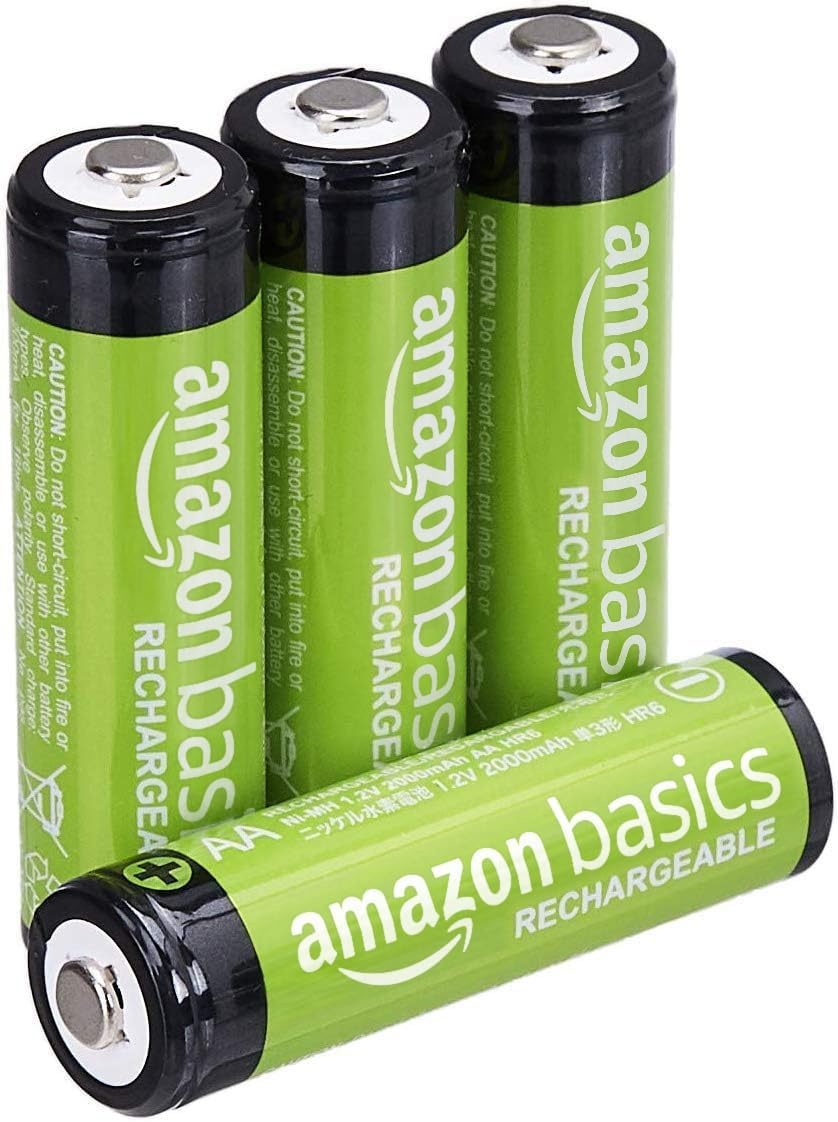 Amazon Basics 8 stuks oplaadbare AA NiMH-batterijen, 2000 mAh, 1000x op te laden, voorgeladen - Maat 8 stuks