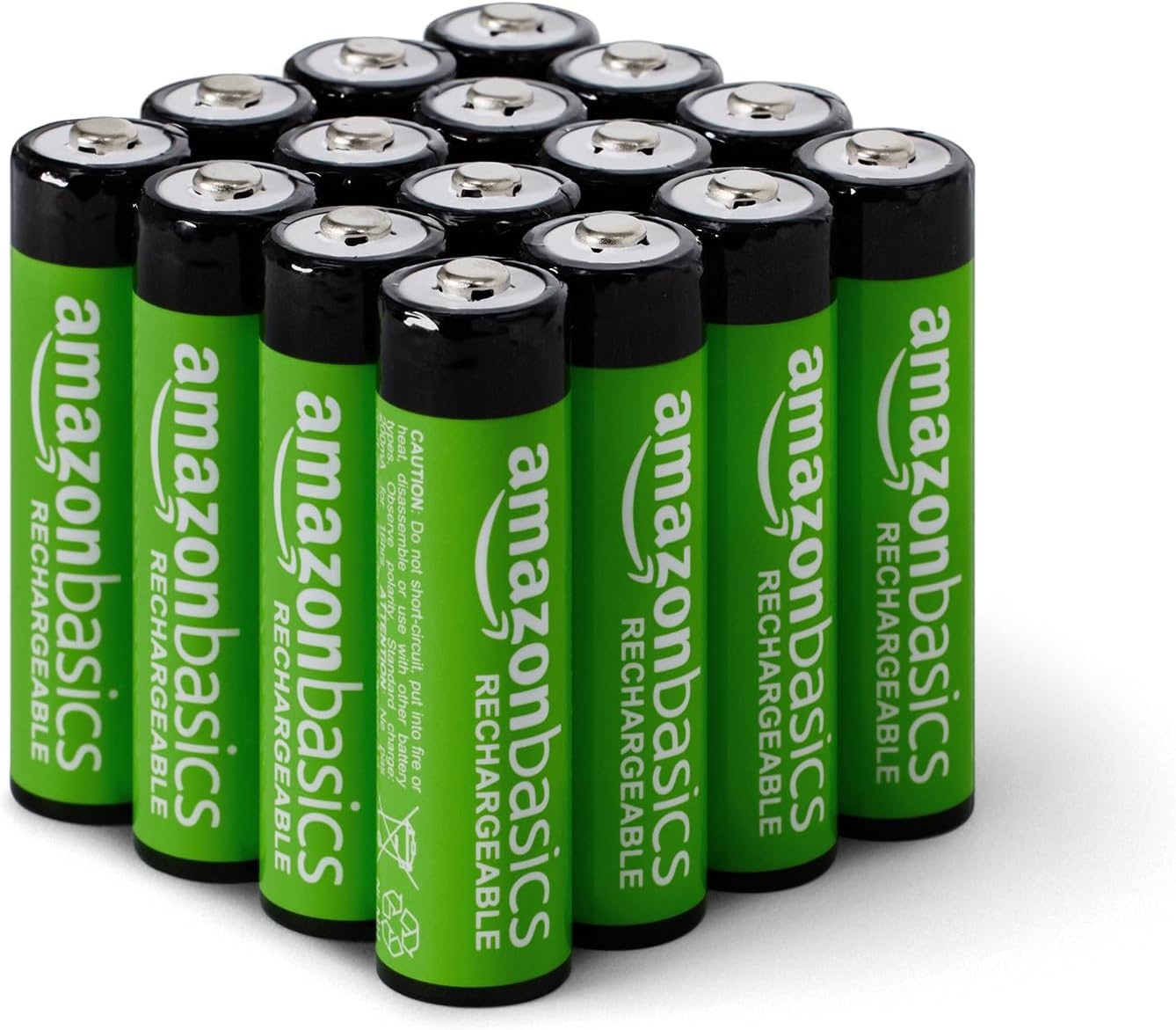 Amazon Basics 8 stuks oplaadbare AA NiMH-batterijen, 2000 mAh, 1000x op te laden, voorgeladen - Maat 8 stuks