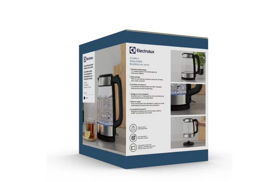 Snoerloze Waterkoker 1,7L Zwart Glas-RVS - 34% Korting!