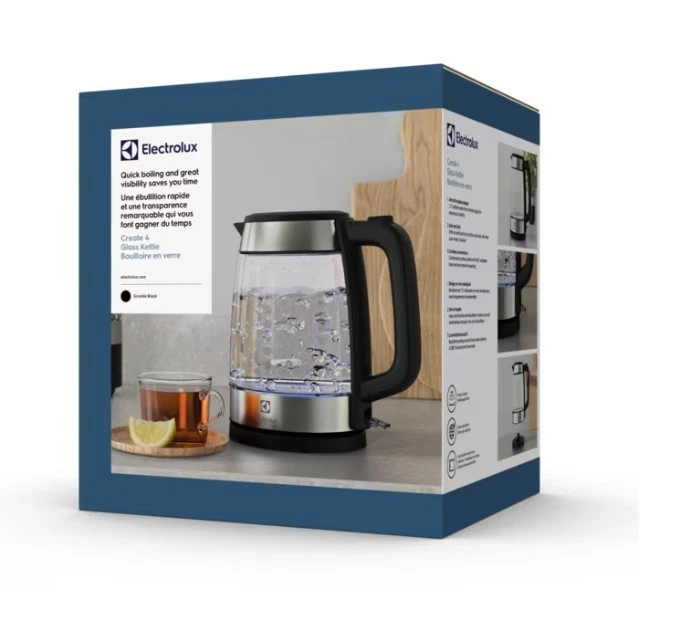 Snoerloze Waterkoker 1,7L Zwart Glas-RVS - 34% Korting!
