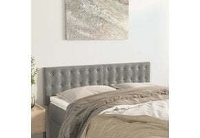 vidaXL Hoofdborden 2 st 72x5x78/88 cm fluweel lichtgrijs