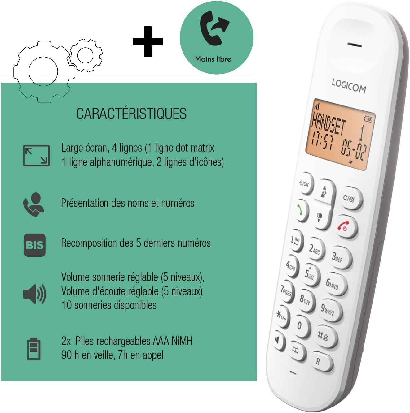DECT-telefoon Taupe: Gebruiksvriendelijk, Groot Bereik (33% Korting)