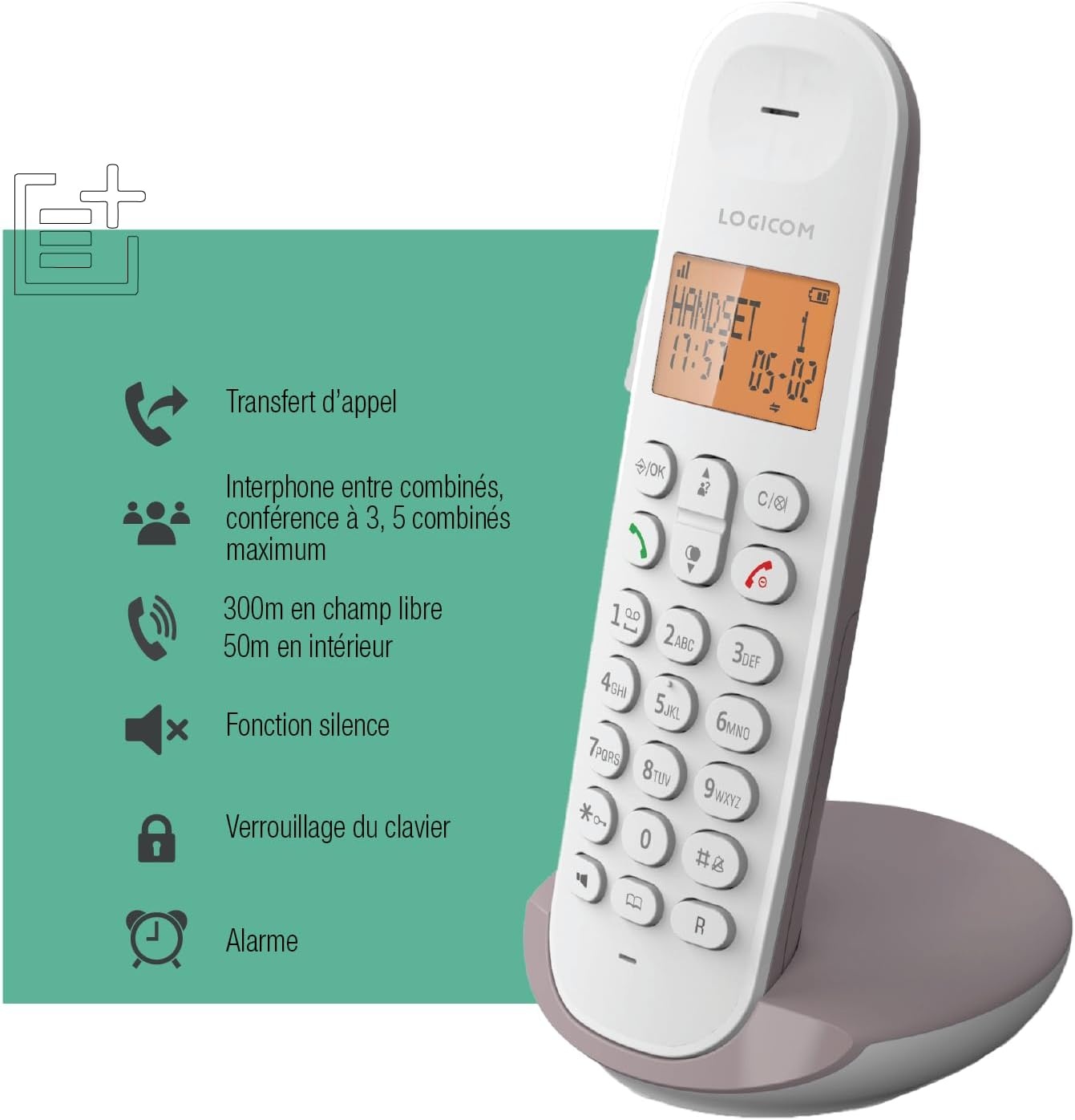DECT-telefoon Taupe: Gebruiksvriendelijk, Groot Bereik (33% Korting)