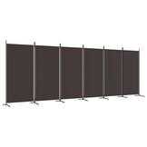 VidaXL Kamerscherm 6 panelen 520x180 cm Stof Bruin - 34% Korting