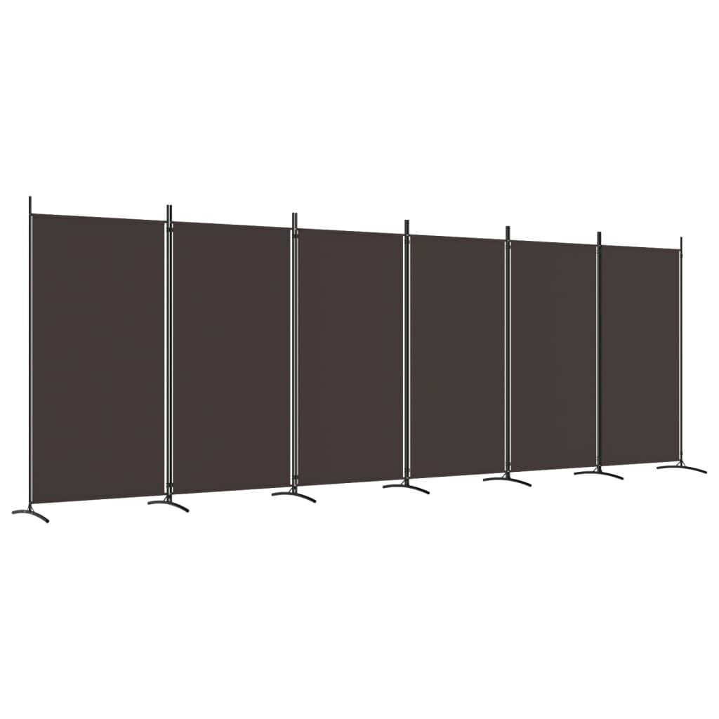 VidaXL Kamerscherm 6 panelen 520x180 cm Stof Bruin - 34% Korting