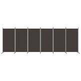 VidaXL Kamerscherm 6 panelen 520x180 cm Stof Bruin - 34% Korting