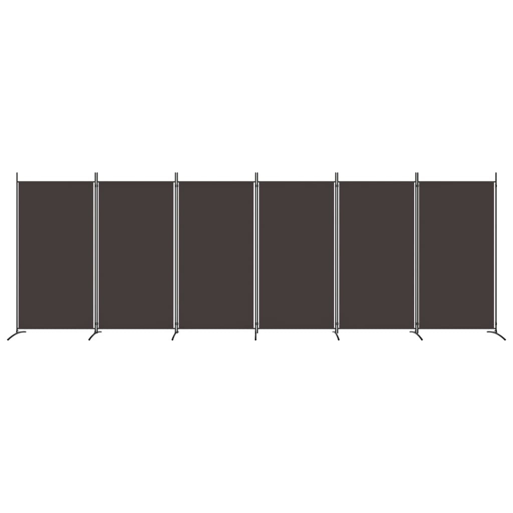 VidaXL Kamerscherm 6 panelen 520x180 cm Stof Bruin - 34% Korting