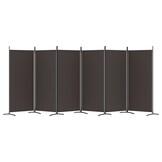 VidaXL Kamerscherm 6 panelen 520x180 cm Stof Bruin - 34% Korting