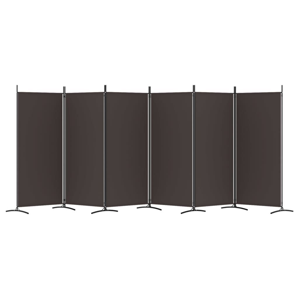 VidaXL Kamerscherm 6 panelen 520x180 cm Stof Bruin - 34% Korting