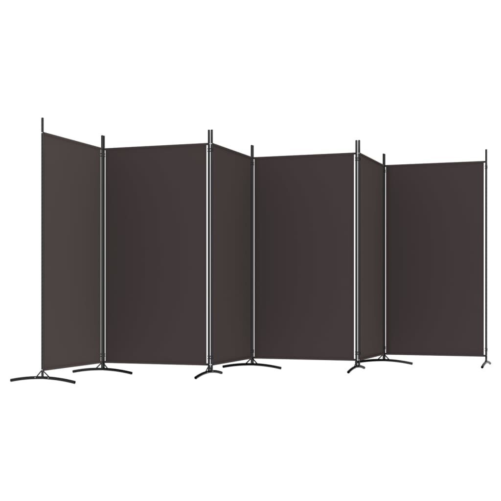 VidaXL Kamerscherm 6 panelen 520x180 cm Stof Bruin - 34% Korting
