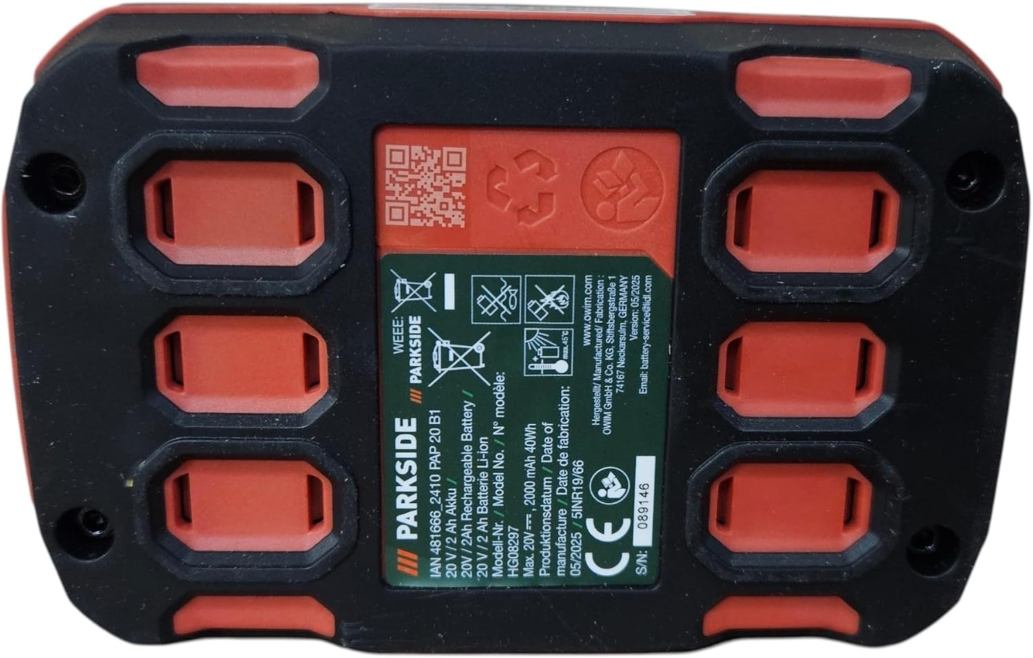 Parkside X 20V Accu | 2Ah Li-ion | 3-traps indicator | 33% Korting