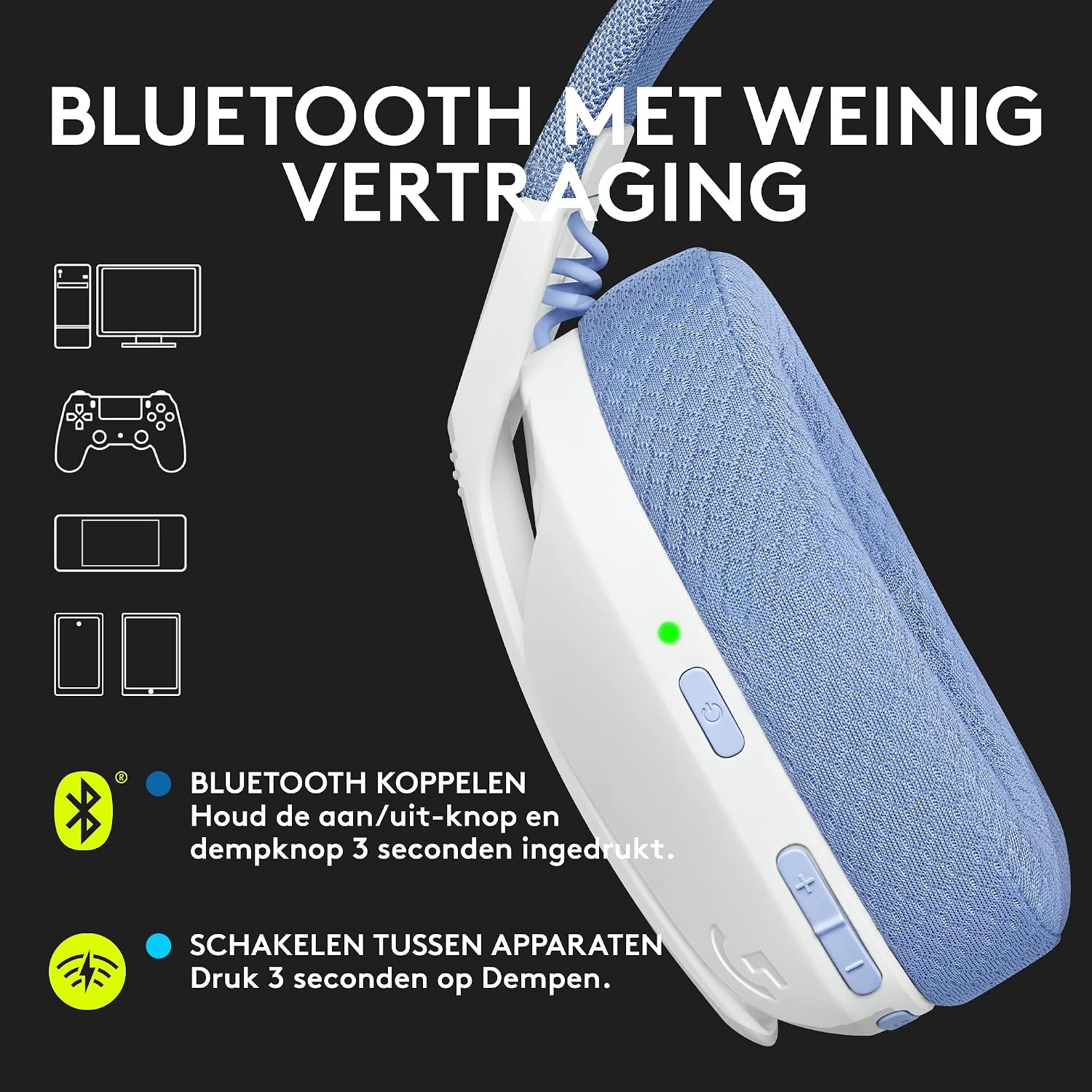 Draadloze Gaming Headset G435 Wit - 34% Korting!