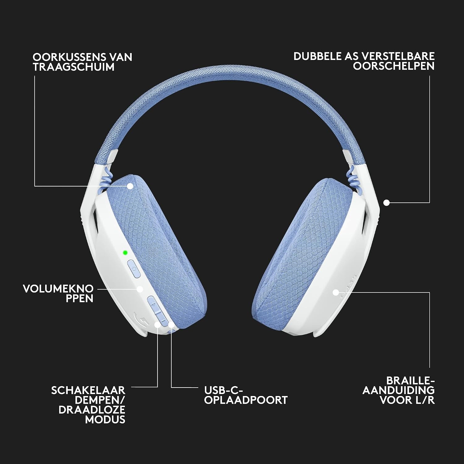 Draadloze Gaming Headset G435 Wit - 34% Korting!