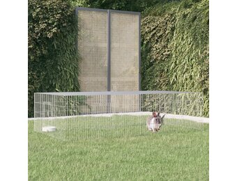 vidaXL Konijnenkooi 220x110x55 cm - Gegalvaniseerd IJzer met Korting!