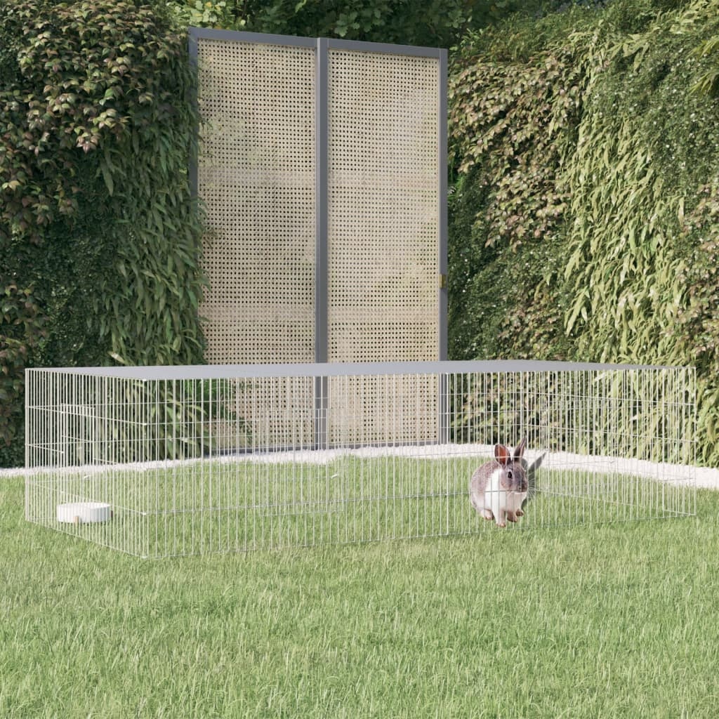 vidaXL Konijnenkooi 220x110x55 cm - Gegalvaniseerd IJzer met Korting!