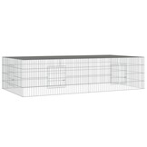 vidaXL Konijnenkooi 220x110x55 cm - Gegalvaniseerd IJzer met Korting!