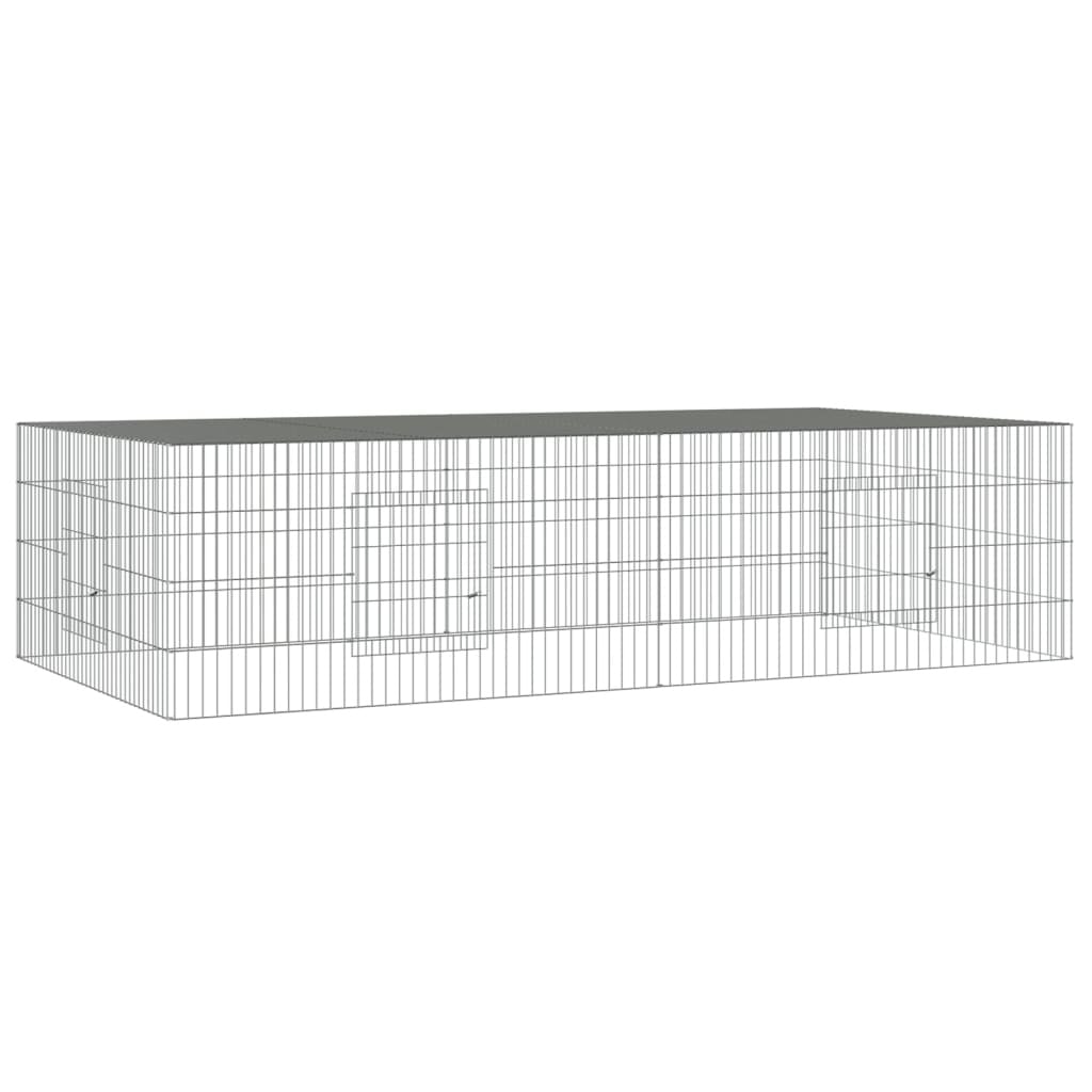 vidaXL Konijnenkooi 220x110x55 cm - Gegalvaniseerd IJzer met Korting!