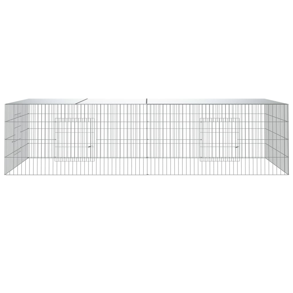 vidaXL Konijnenkooi 220x110x55 cm - Gegalvaniseerd IJzer met Korting!