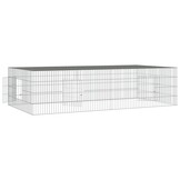 vidaXL Konijnenkooi 220x110x55 cm - Gegalvaniseerd IJzer met Korting!