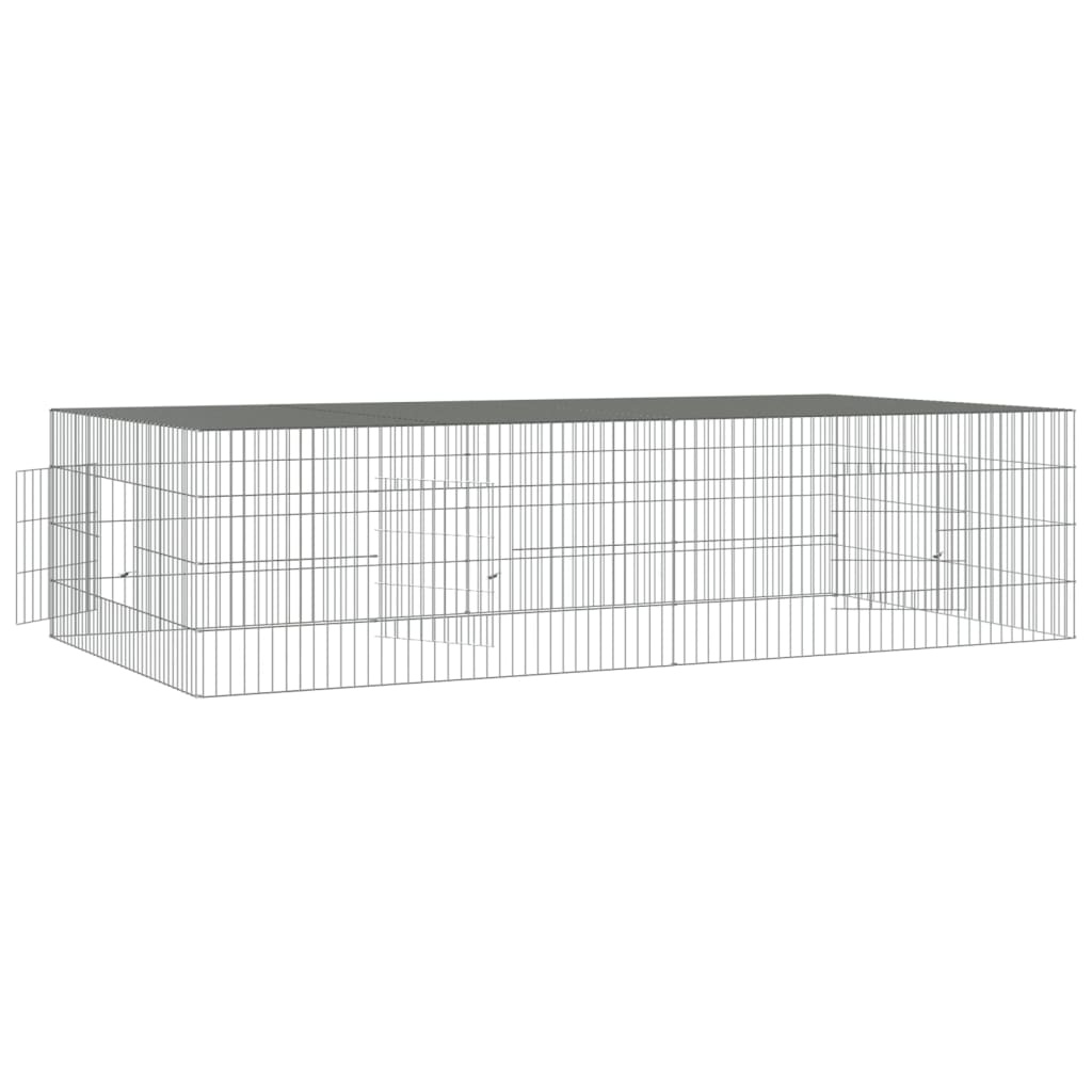vidaXL Konijnenkooi 220x110x55 cm - Gegalvaniseerd IJzer met Korting!