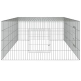 vidaXL Konijnenkooi 220x110x55 cm - Gegalvaniseerd IJzer met Korting!