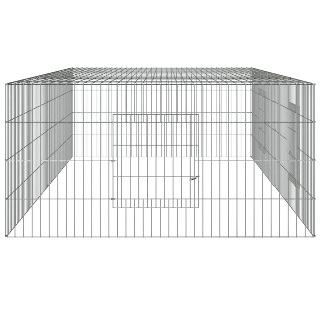 vidaXL Konijnenkooi 220x110x55 cm - Gegalvaniseerd IJzer met Korting!