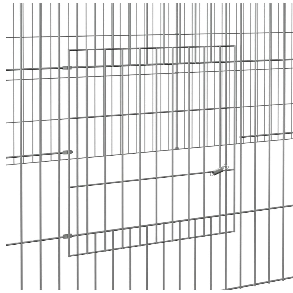 vidaXL Konijnenkooi 220x110x55 cm - Gegalvaniseerd IJzer met Korting!