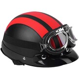 Motorhelm Half Open Rood - Lichtgewicht & UV-Bril - 54-60 cm