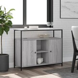 VidaXL Dressoir 100x35x80cm Bewerkt Hout Grijs Sonoma - 52% Korting