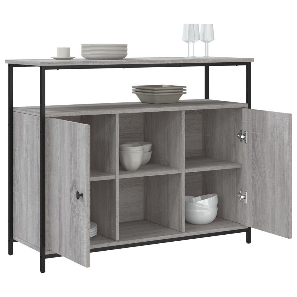 VidaXL Dressoir 100x35x80cm Bewerkt Hout Grijs Sonoma - 52% Korting