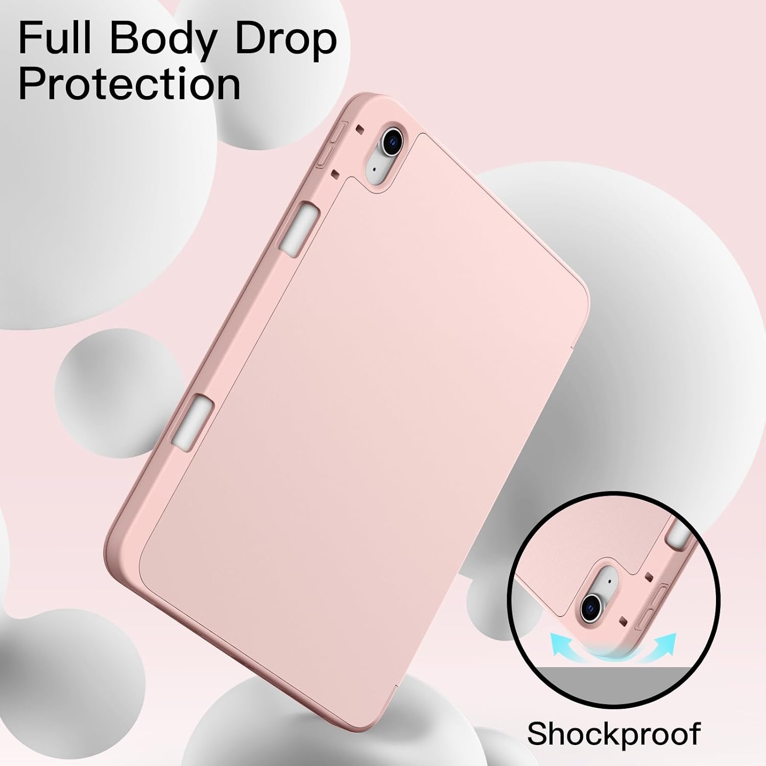 iPad Hoes Roze Goud - 11e/10e Gen - Flexibel TPU met Pennenhouder & Auto-Wake/Sleep - 53% Korting