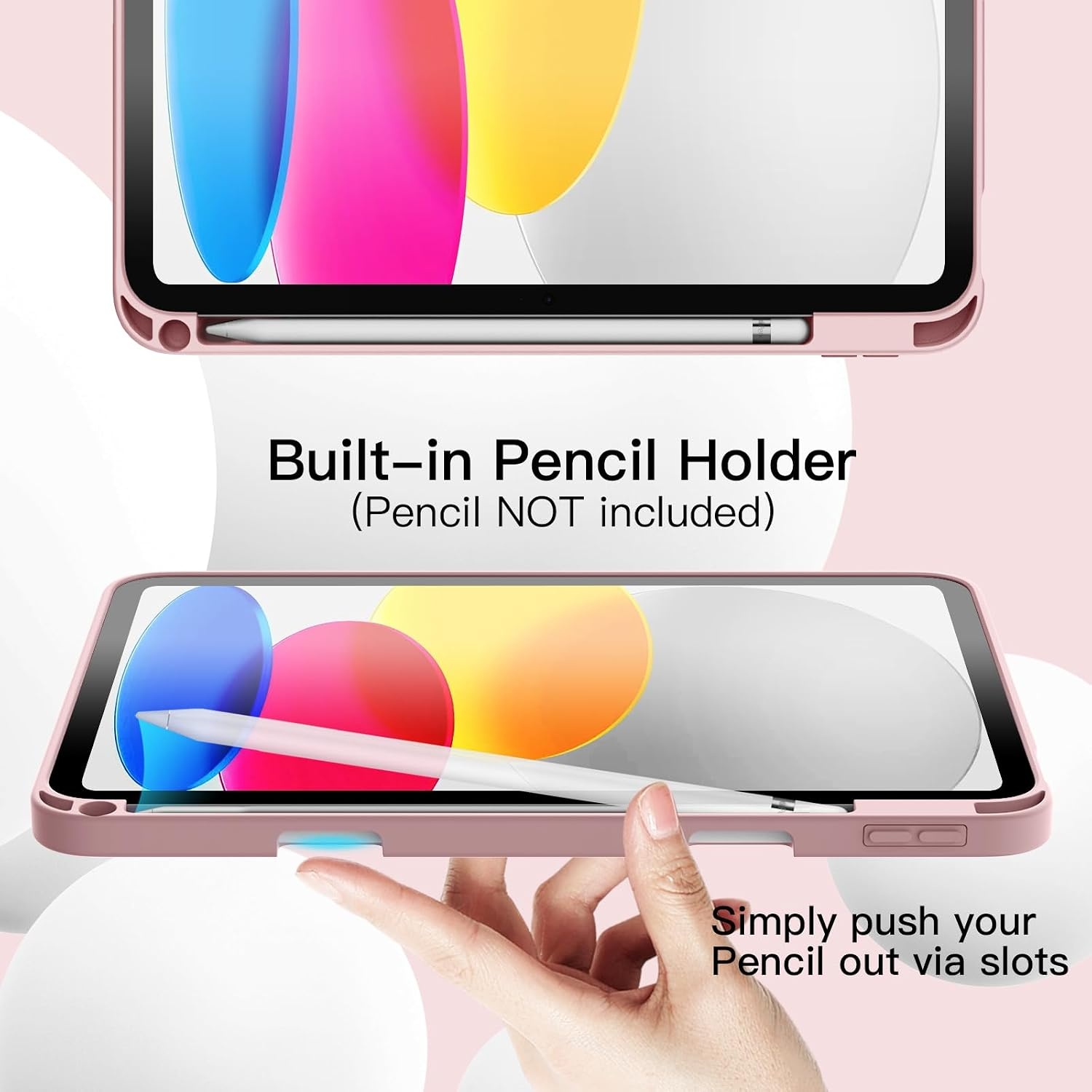iPad Hoes Roze Goud - 11e/10e Gen - Flexibel TPU met Pennenhouder & Auto-Wake/Sleep - 53% Korting