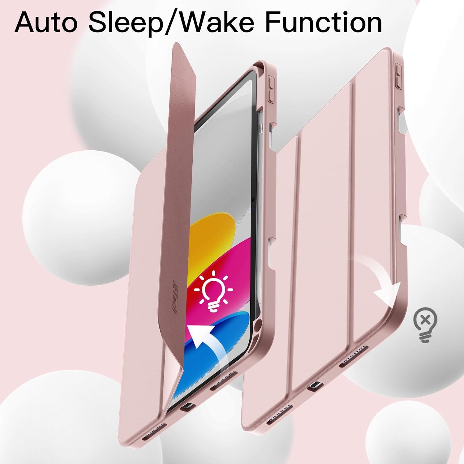 iPad Hoes Roze Goud - 11e/10e Gen - Flexibel TPU met Pennenhouder & Auto-Wake/Sleep - 53% Korting