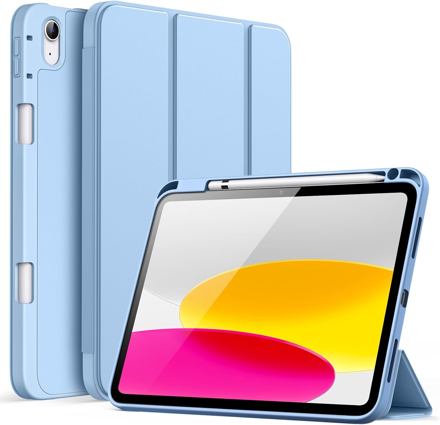 iPad Hoes Roze Goud - 11e/10e Gen - Flexibel TPU met Pennenhouder & Auto-Wake/Sleep - 53% Korting