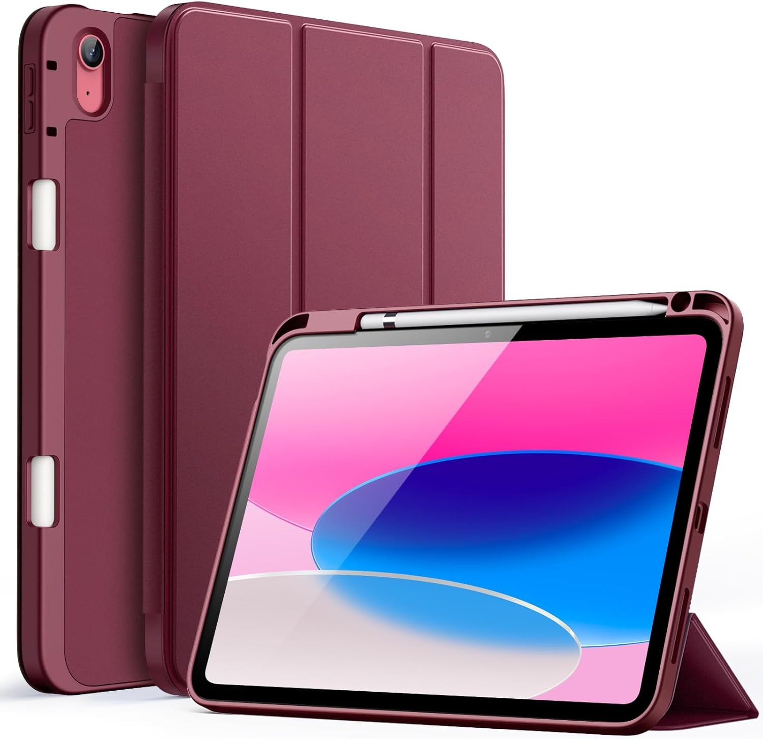 iPad Hoes Roze Goud - 11e/10e Gen - Flexibel TPU met Pennenhouder & Auto-Wake/Sleep - 53% Korting