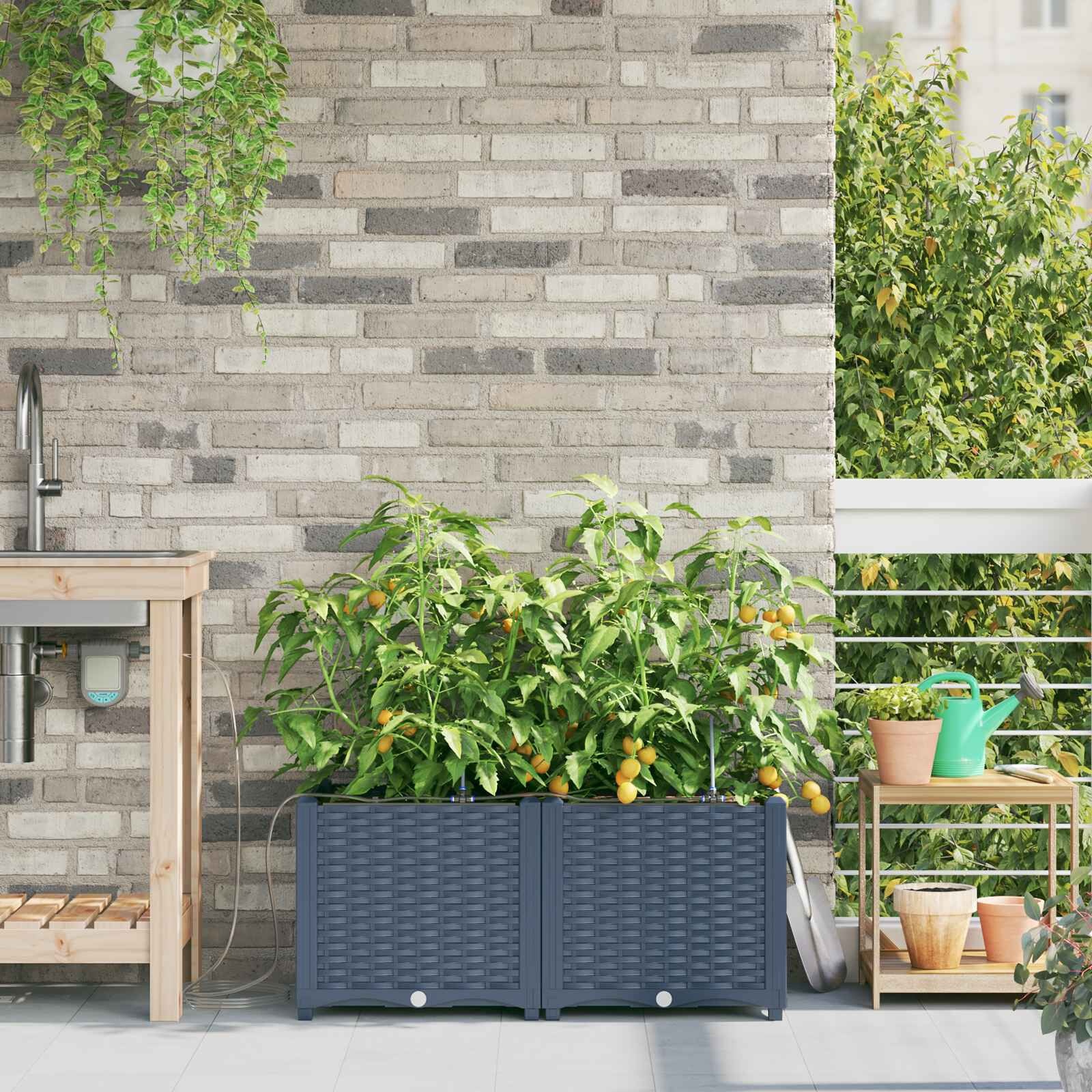 VidaXL Tuinplantbak Staal Grijs 80cm - 34% Korting