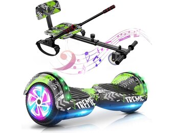 Hoverboard met Zitje - Groen | Bluetooth | LED Verlichting | 30% Korting